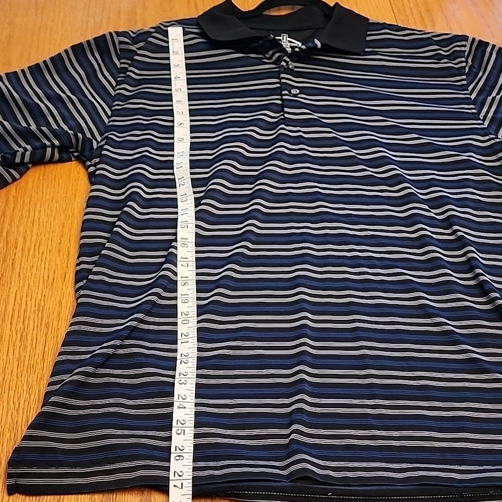 Champions Tour Golf Black and Blue Polo Shirt Classic Stripes - Picture 7 of 10